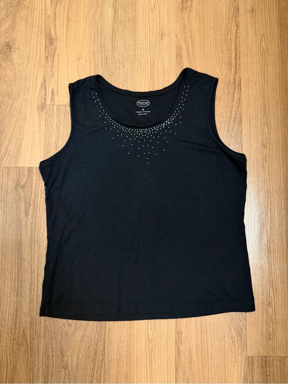 Y2K Talbots Black Tank with Bedazzled Neckline